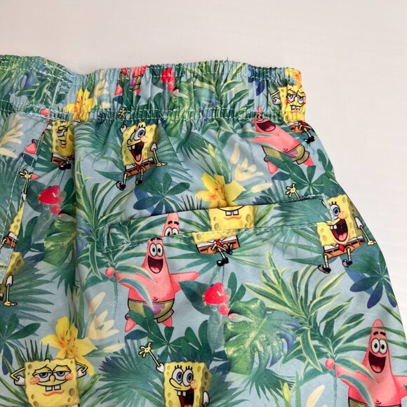 Spongebob Swim Trunk Men Medium Back Pocket Tropical Surf 28 H&M Beach Pool Core - Picture 7 of 10